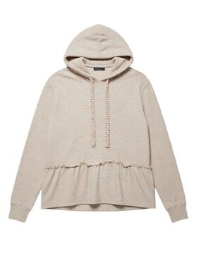 NWT Bobeau Peplum Ruffle Hoodie